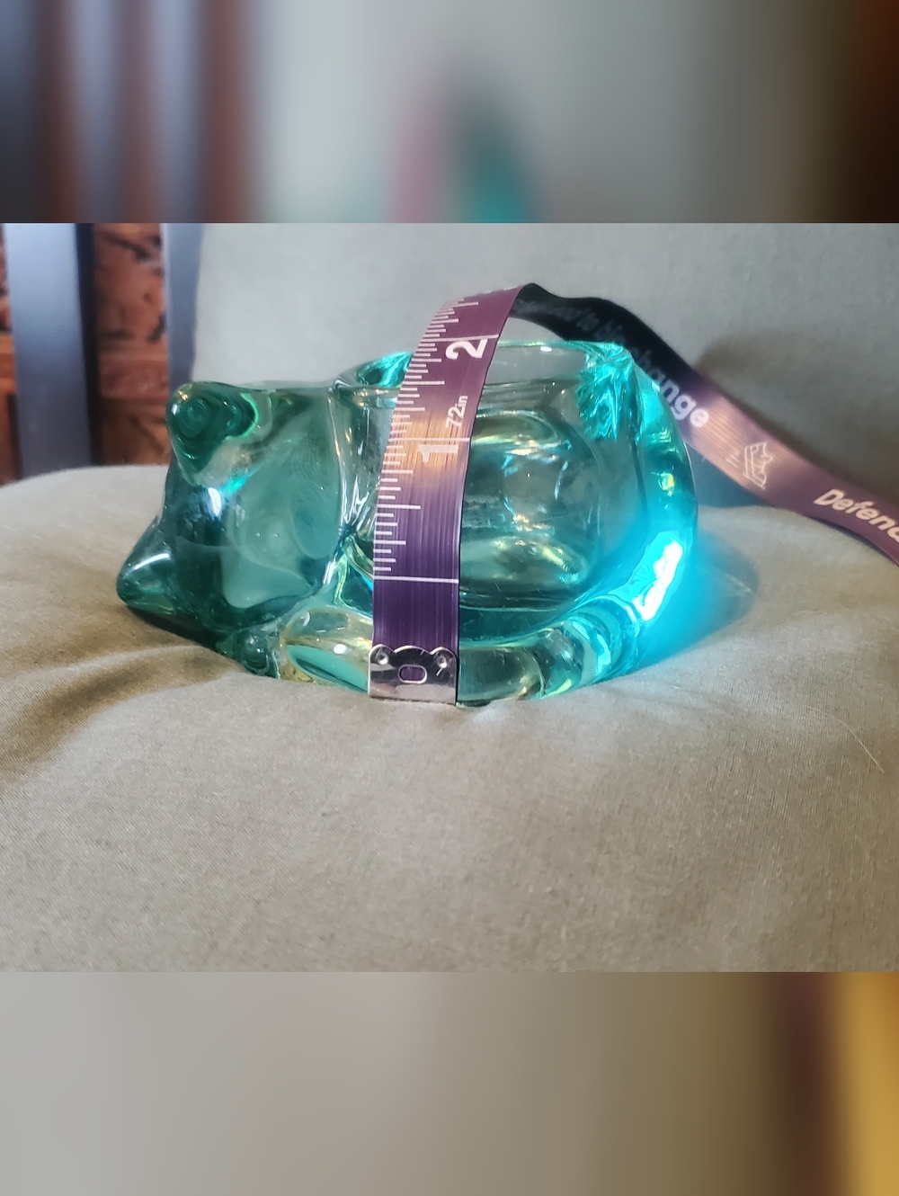 Teal Sleeping Cat Votive Tea Light Candle Holder - Picture 12 of 12